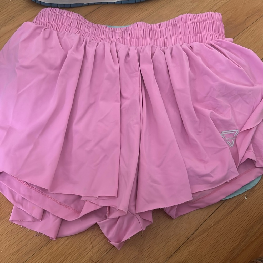 Pink flowy shorts